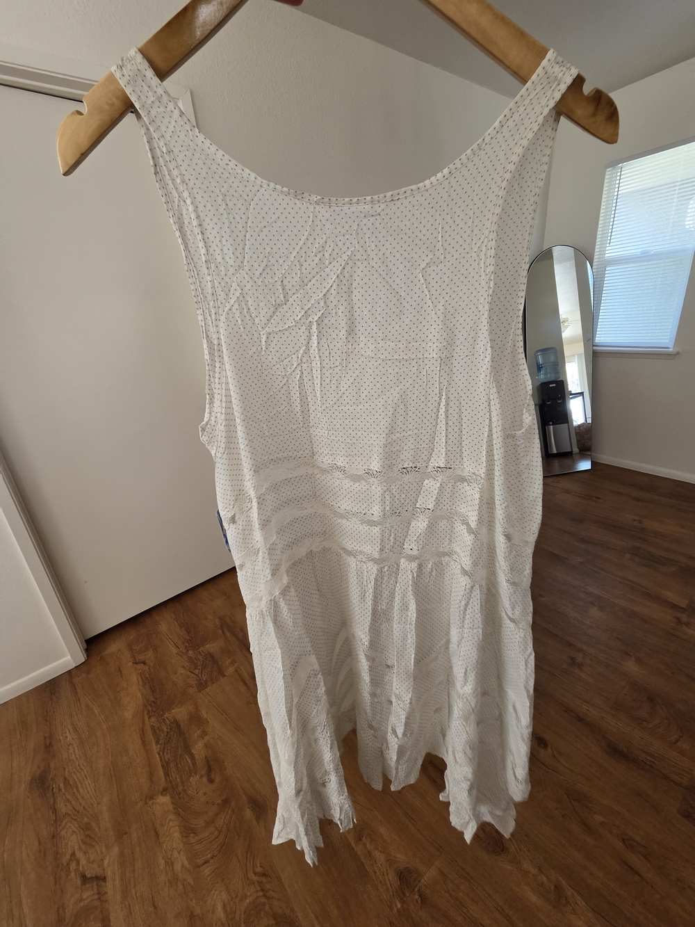 Free People Cream Crochet-Trim Tank Swim Coverup Dress - Picture 5 of 12